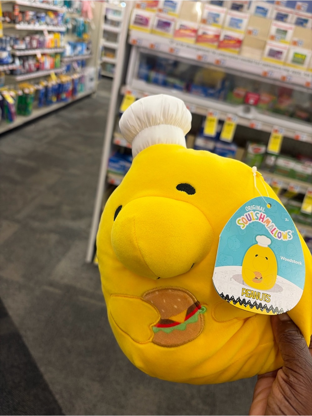 Squishmallows Peanuts Woodstock Plush - Bright Yellow Chef Edition
